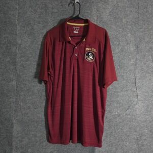 Florida State Seminoles Polo Shirt Mens XL Noles Champion Elite Red Solid Sport